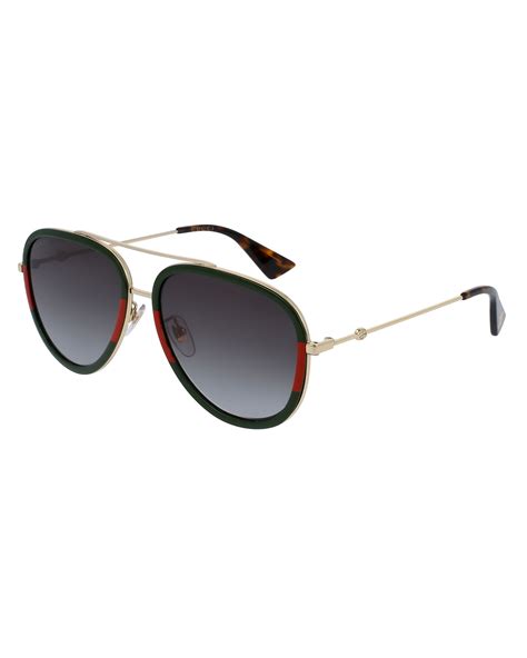 green red gucci 007 sunglass|Green & Red Web Aviator Sunglasses .